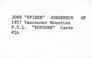 1974 Popcorn 1957-58 Pacific Coast League #24 John 