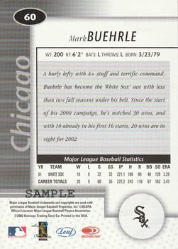 2002 Leaf Certified - Samples Silver #60 Mark Buehrle Back