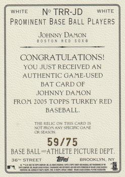 2005 Topps Turkey Red - Relics White #TRR-JD Johnny Damon Back
