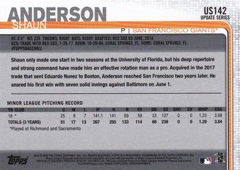 2019 Topps Update #US142 Shaun Anderson Back