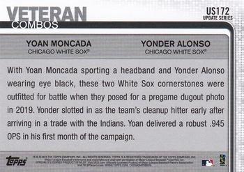 2019 Topps Update #US172 South Side Warriors (Yonder Alonso / Yoan Moncada) Back