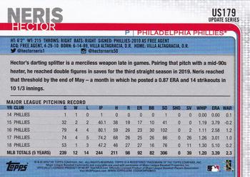 2019 Topps Update #US179 Hector Neris Back