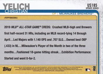 2019 Topps Update #US185 Christian Yelich Back
