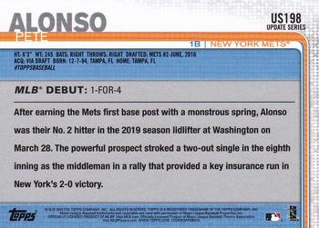 2019 Topps Update #US198 Pete Alonso Back