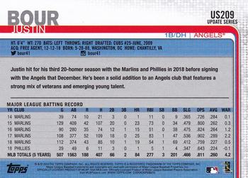 2019 Topps Update #US209 Justin Bour Back