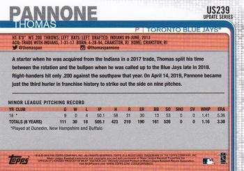 2019 Topps Update #US239 Thomas Pannone Back