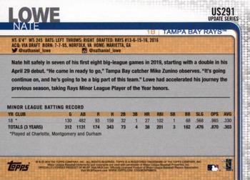 2019 Topps Update #US291 Nate Lowe Back