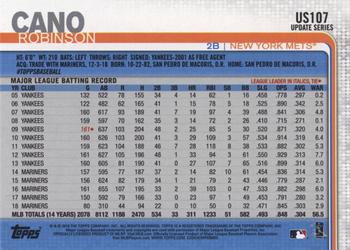 2019 Topps Update #US107 Robinson Cano Back