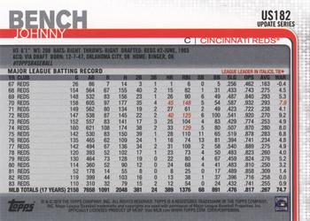 2019 Topps Update #US182 Johnny Bench Back