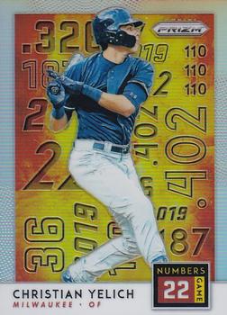 2019 Panini Prizm - Numbers Game Prizm #NG7 Christian Yelich Front
