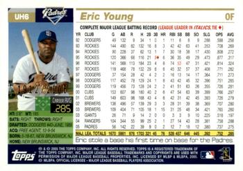 2005 Topps Updates & Highlights - Gold #UH6 Eric Young Back
