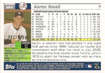 2005 Topps Updates & Highlights - Gold #UH31 Aaron Small Back