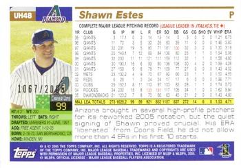 2005 Topps Updates & Highlights - Gold #UH48 Shawn Estes Back