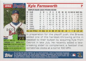 2005 Topps Updates & Highlights - Gold #UH62 Kyle Farnsworth Back