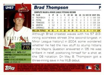 2005 Topps Updates & Highlights - Gold #UH67 Brad Thompson Back