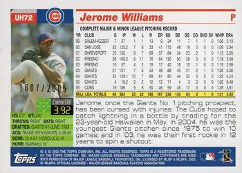 2005 Topps Updates & Highlights - Gold #UH72 Jerome Williams Back