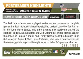 2005 Topps Updates & Highlights - Gold #UH125 Freddy Garcia / Jose Contreras  Back