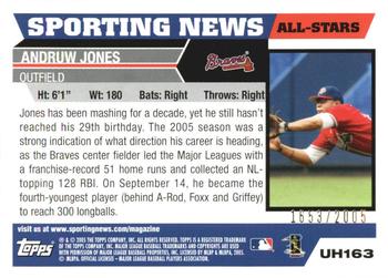 2005 Topps Updates & Highlights - Gold #UH163 Andruw Jones Back