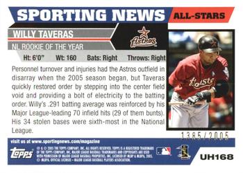 2005 Topps Updates & Highlights - Gold #UH168 Willy Taveras Back