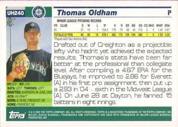 2005 Topps Updates & Highlights - Gold #UH240 Thomas Oldham Back
