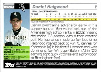 2005 Topps Updates & Highlights - Gold #UH243 Daniel Haigwood Back