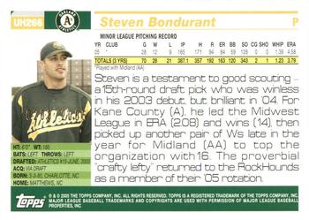 2005 Topps Updates & Highlights - Gold #UH266 Steven Bondurant Back
