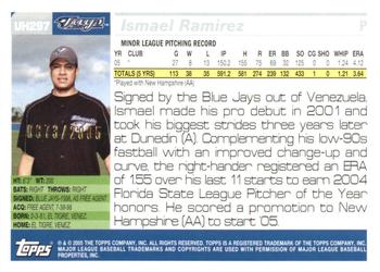 2005 Topps Updates & Highlights - Gold #UH297 Ismael Ramirez Back