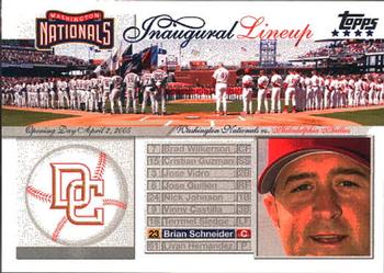 2005 Topps Updates & Highlights - Washington Nationals Inaugural Lineup #NI-BS Brian Schneider Front