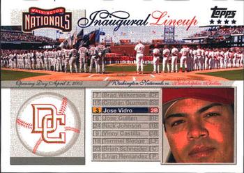2005 Topps Updates & Highlights - Washington Nationals Inaugural Lineup #NI-JV Jose Vidro Front