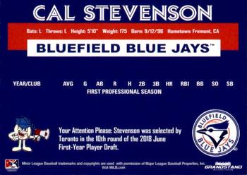 2018 Grandstand Bluefield Blue Jays #NNO Cal Stevenson Back