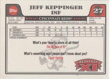 2008 Topps Redsfest #5 Jeff Keppinger Back
