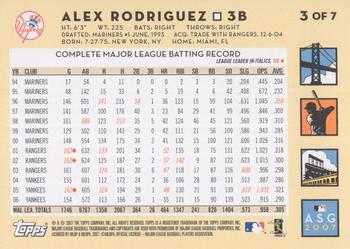 2007 Topps All-Star FanFest #3 Alex Rodriguez Back