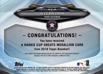 2018 Topps - Factory Set Bonus: Rookie Cup Greats Medallions #RCM-AB Alex Bregman Back