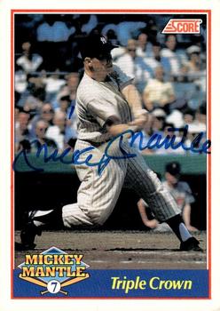 1991 Score - Mickey Mantle Autographed #2 Triple Crown Front