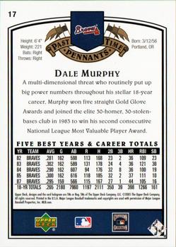 2005 UD Past Time Pennants - Gold #17 Dale Murphy Back