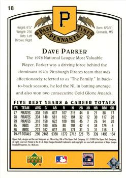 2005 UD Past Time Pennants - Gold #18 Dave Parker Back