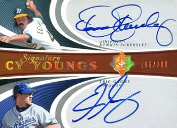 2005 UD Ultimate Signature Edition - Cy Young Dual Autograph #CY-EG Dennis Eckersley / Eric Gagne Front
