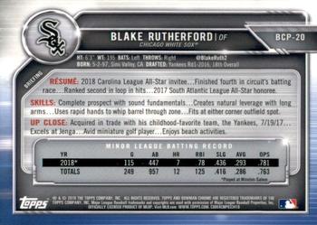 2019 Bowman - Chrome Prospects Mojo Refractors #BCP-20 Blake Rutherford Back