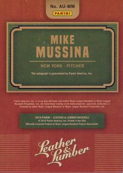 2019 Panini Leather & Lumber - Autographs Holo Silver #AU-MM Mike Mussina Back