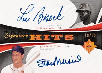 2005 UD Ultimate Signature Edition - Hits Dual Autograph #SH-BM Lou Brock / Stan Musial Front