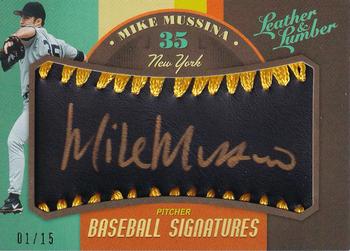 2019 Panini Leather & Lumber - Baseball Signatures Black Gold #BBS-MM Mike Mussina Front