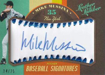 2019 Panini Leather & Lumber - Baseball Signatures Blue #BBS-MM Mike Mussina Front