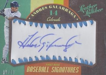 2019 Panini Leather & Lumber - Baseball Signatures Light Blue #BBS-AG Andres Galarraga Front