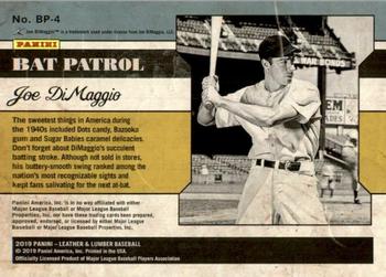 2019 Panini Leather & Lumber - Bat Patrol #BP-4 Joe DiMaggio Back