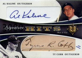 2005 UD Ultimate Signature Edition - Hits Dual Autograph-Cut #KC Al Kaline / Ty Cobb Cut Front