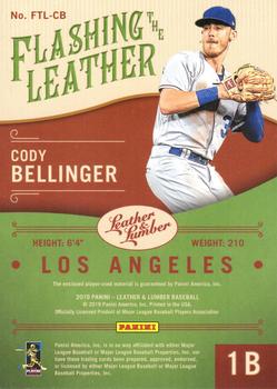 2019 Panini Leather & Lumber - Flashing the Leather #FTL-CB Cody Bellinger Back