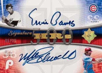 2005 UD Ultimate Signature Edition - Home Runs Dual Autograph #HR-BS Ernie Banks / Mike Schmidt Front