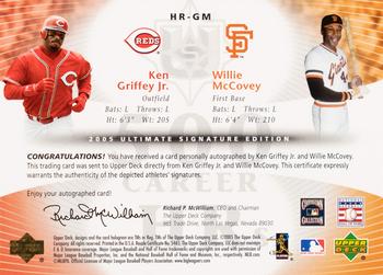 2005 UD Ultimate Signature Edition - Home Runs Dual Autograph #HR-GM Ken Griffey Jr. / Willie McCovey Back