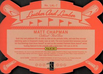 2019 Panini Leather & Lumber - Leather and Lumber #LAL-7 Matt Chapman Back