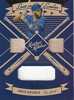 2019 Panini Leather & Lumber - Leather and Lumber Triple Relics-Bats Gold #LLT-AR Amed Rosario Front